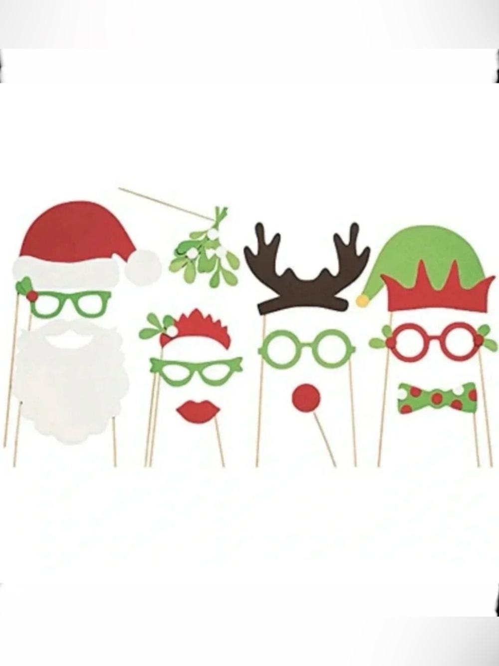 NIP Holiday Photo Booth Props Kit 21pc Santa Reindeer Elves by Papersource